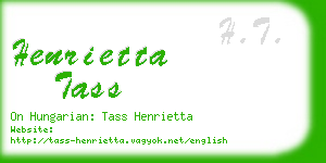 henrietta tass business card